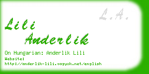 lili anderlik business card